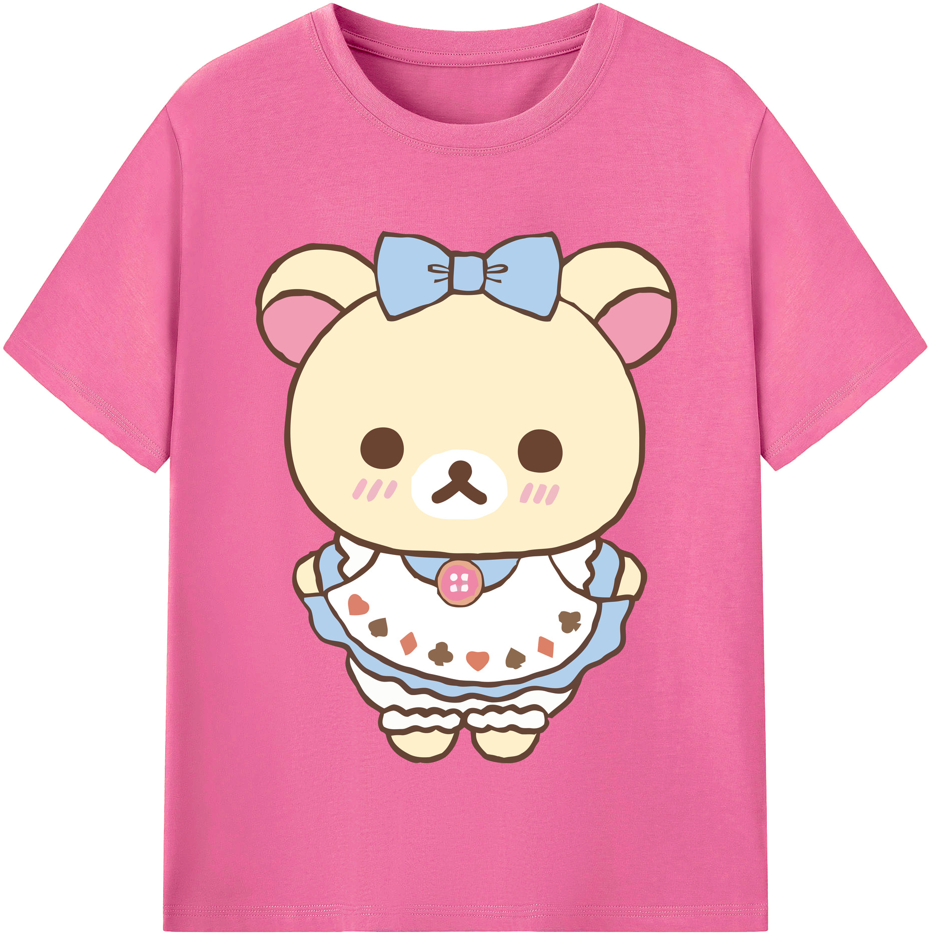 （画像用） リラックマ リラックマ キイロイトリ Rilakkuma Korilakkuma Kiiroitori レディースカジュアルプリントTシャツ（綿100％）